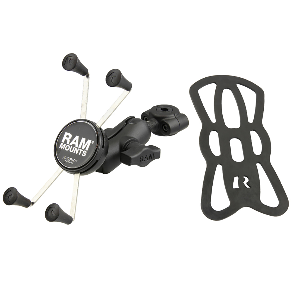 RAM Mount RAM&reg; Torque&trade; 3/8" - 5/8" Diameter Mini Rail Base with 1" Ball, Short Arm and X-Grip&reg; for Larger Phones 2