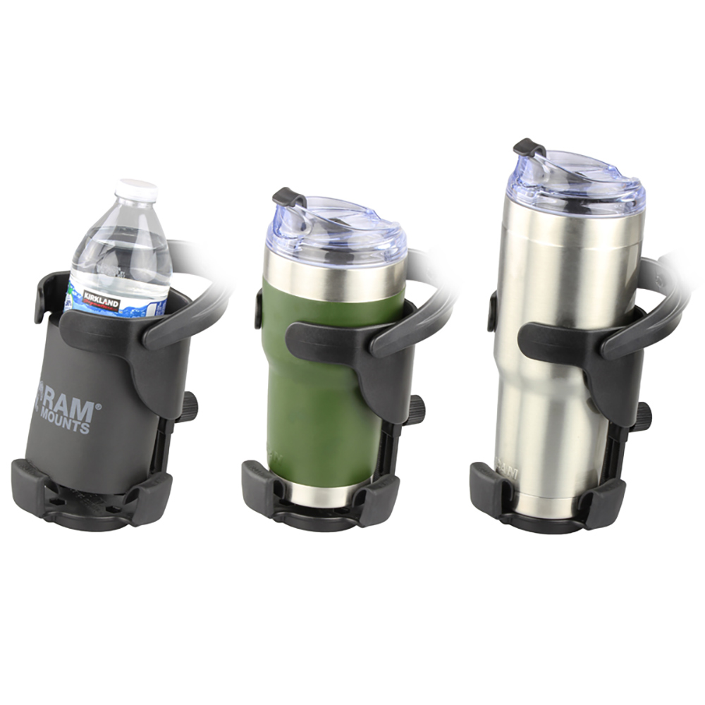 RAM Mount RAM Level Cup&trade; XL with Torque&trade; 3/4" &ndash; 1" Diameter Rail Base and Short Arm 3