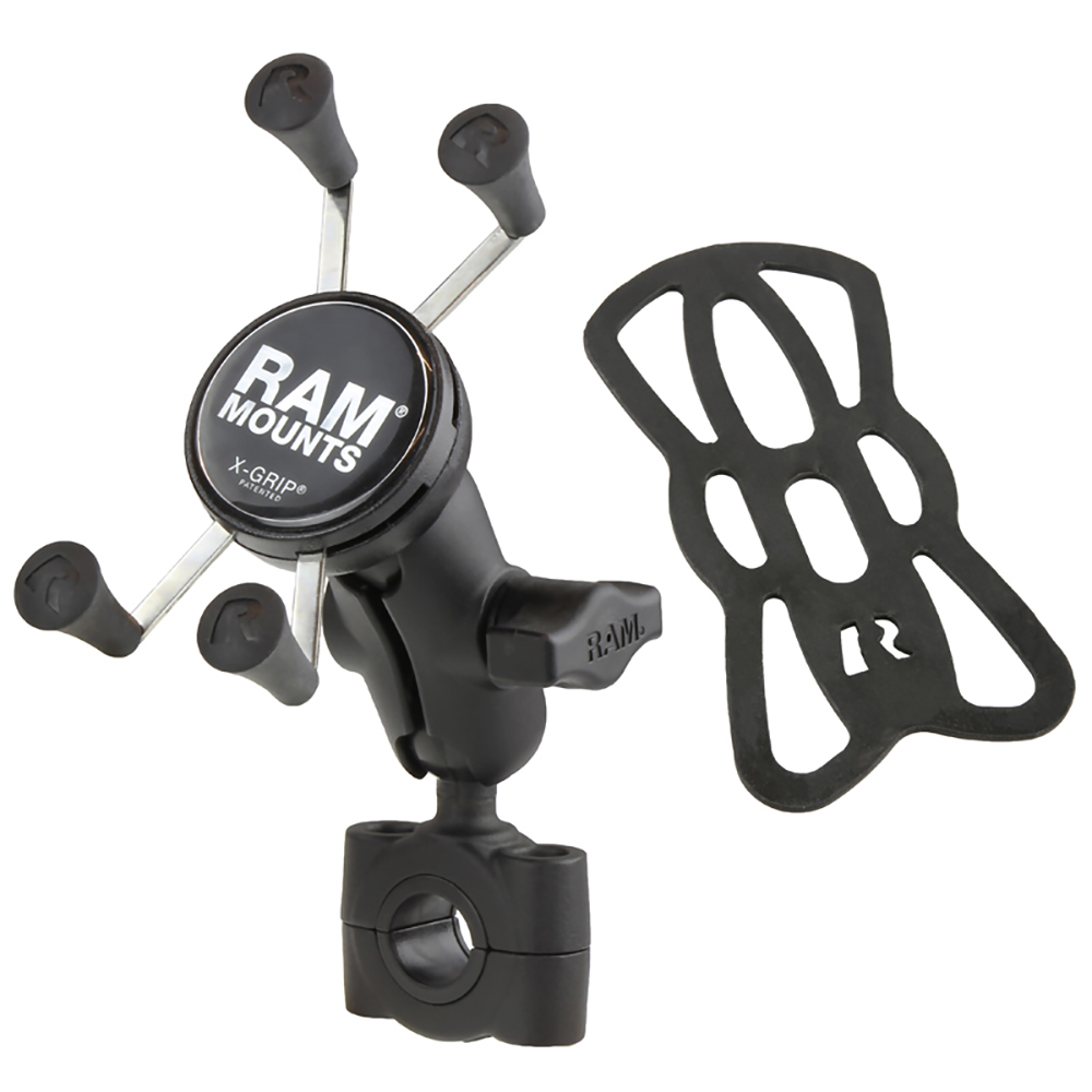 RAM Mount RAM&reg; Torque&trade; 3/4" - 1" Diameter Handlebar/Rail Base with 1" Ball, Short Arm and X-Grip&reg; for Phones 2