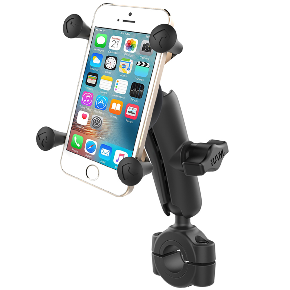 RAM Mount RAM&reg; Torque&trade; 3/4" - 1" Diameter Handlebar/Rail Base w/1" Ball, Medium Arm &amp; X-Grip&reg; f/Phones 2