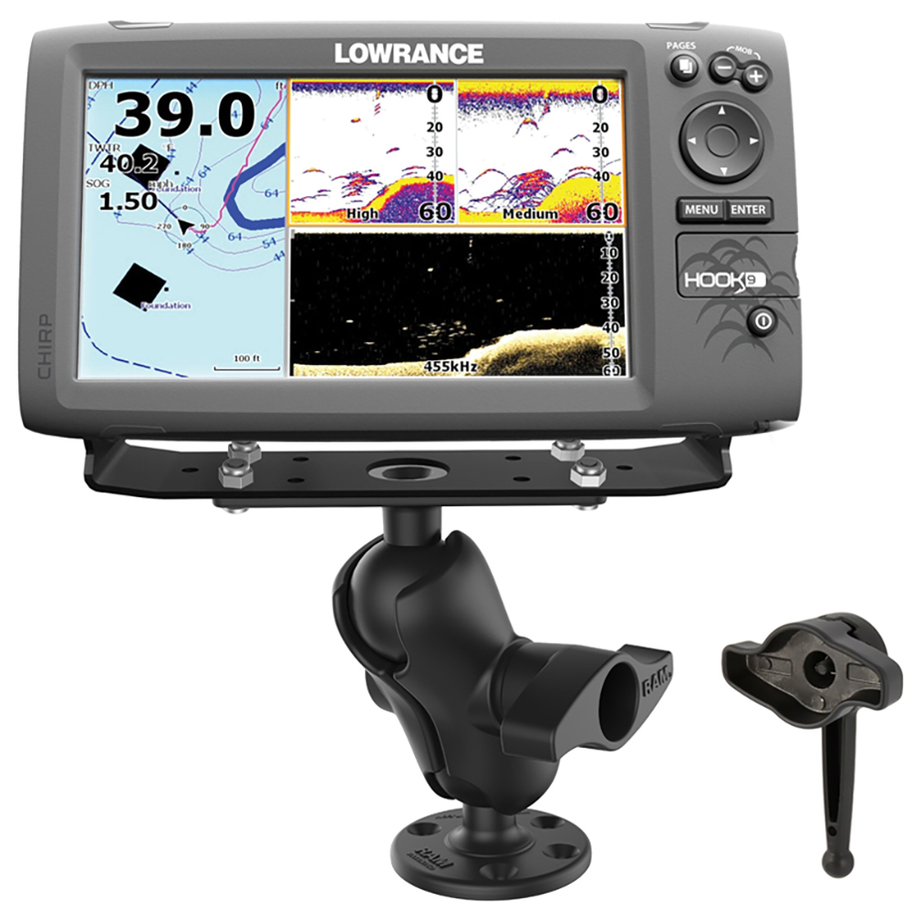 Ram Mount Universal D Size Ball Mount with Short Arm and Hi-Torq&trade; Wrench for 9"-12" Fishfinders and Chartplotters 2