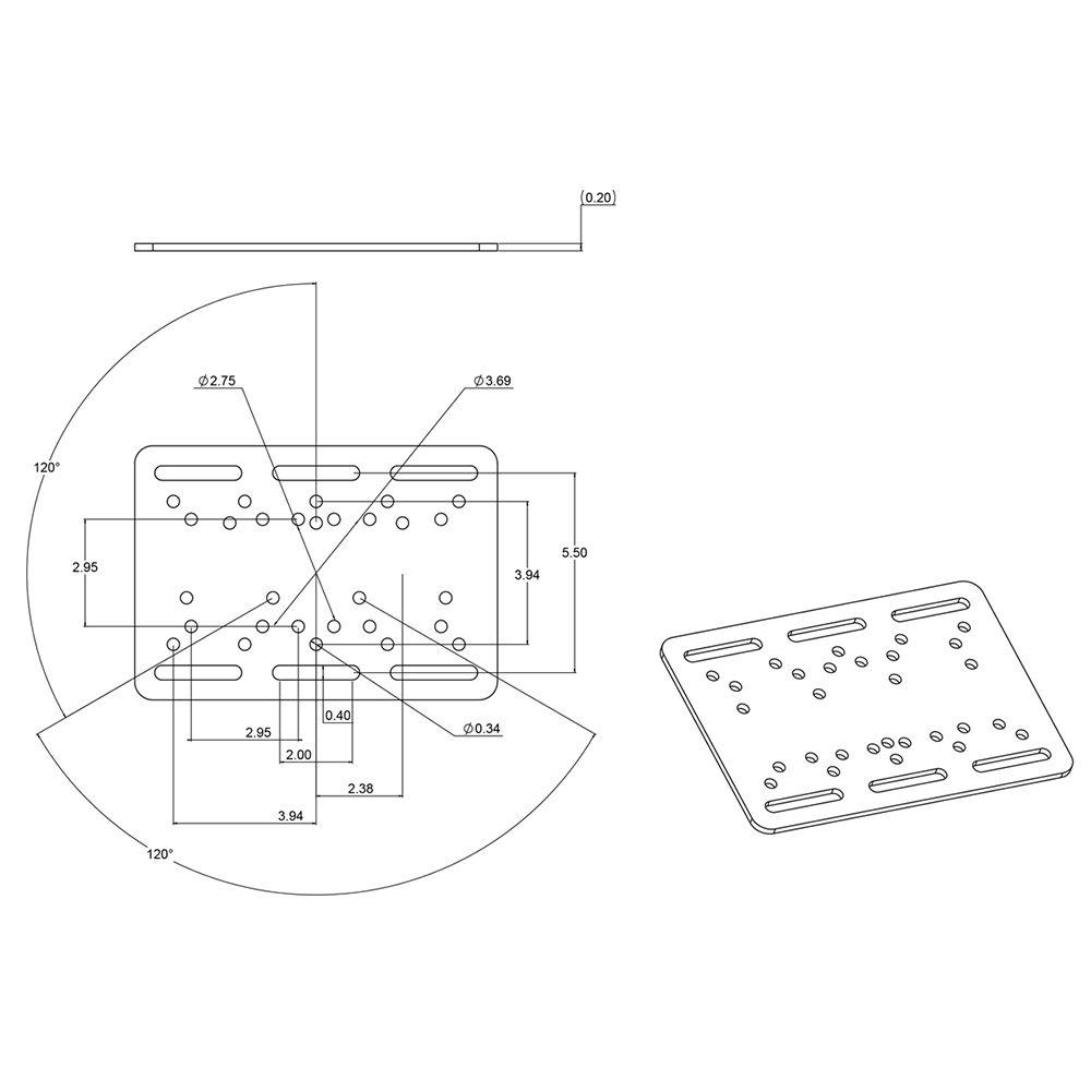 RAM Mount Forklift Overhead Guard Plate w/D Size 2.25" Ball 2