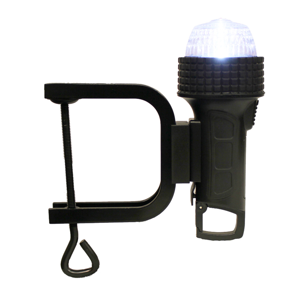 Aqua Signal Series 27 Portable All-Round Light w/24&quot; Pole C-Clamp, U-Bracket, Suction Cup &amp; Inflatable Adapter