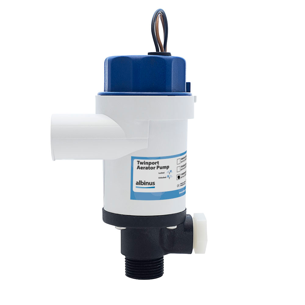 Albin Group Twinport Aerator Pump - 1100 GPH - 12V 2