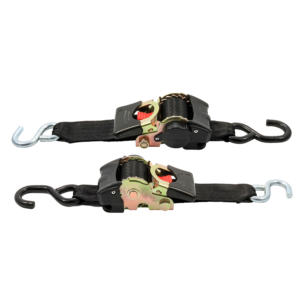 Camco Retractable Tie Down Straps - 2&quot; Width 6&#39; Dual Hooks