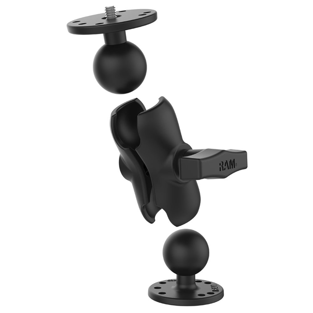 RAM Mount RAM&reg; Double Ball Mount w/1/4"-20 Male Thread - Short Arm 2