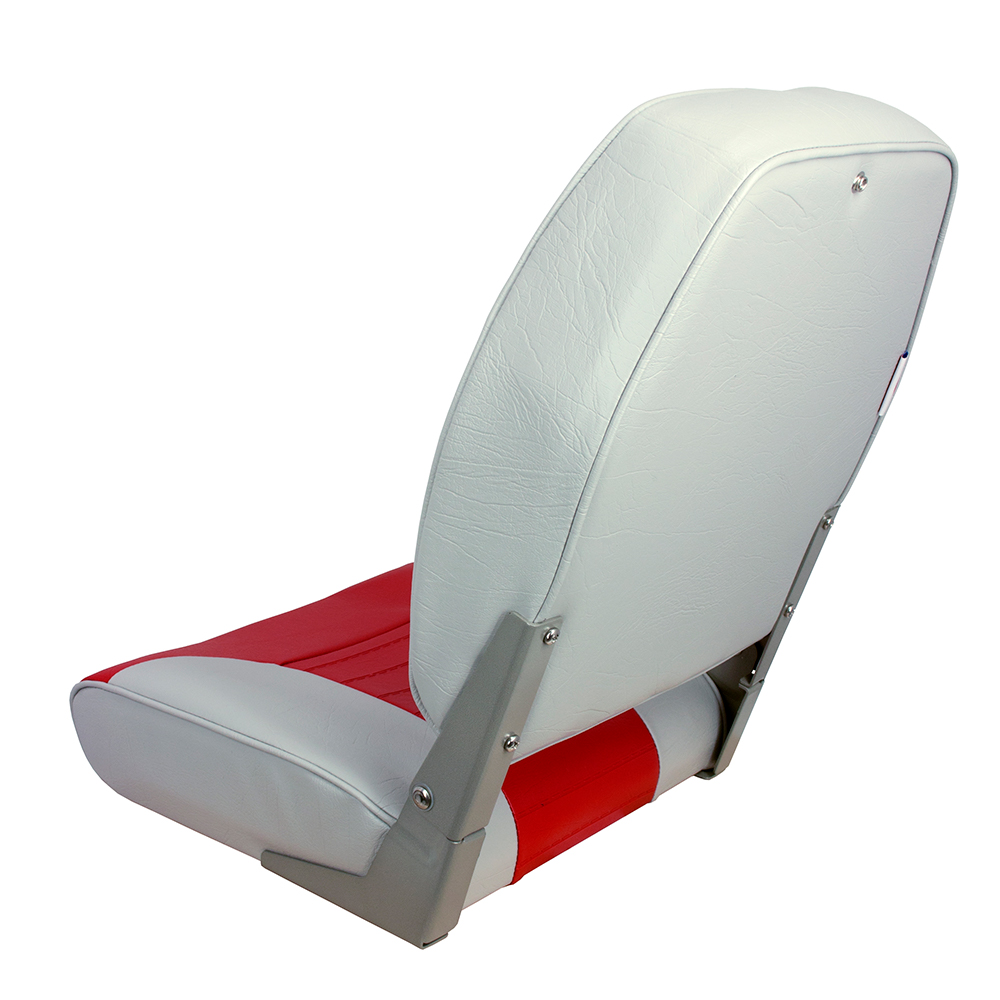 Springfield High Back Multi-Color Folding Seat - Red/Grey