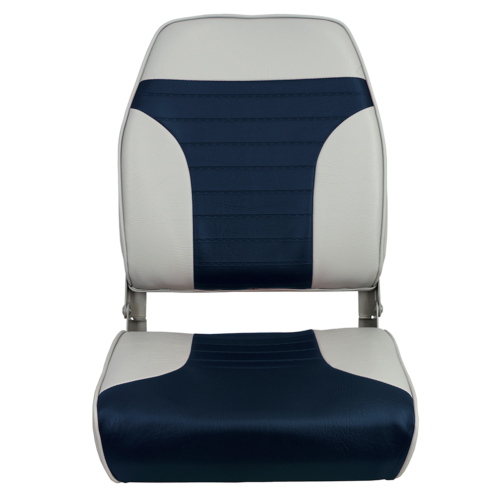 Springfield High Back Multi-Color Folding Seat - Blue/Grey