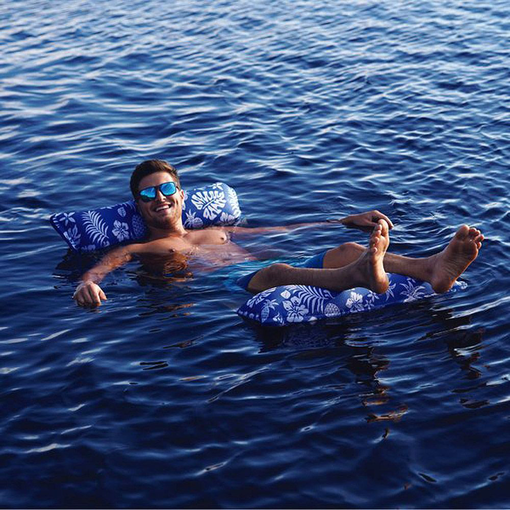 Aqua Leisure 4-In-1 Monterey Hammock Supreme XL 53&quot; x 31.5&quot; - Hibiscus Pineapple Royal Blue