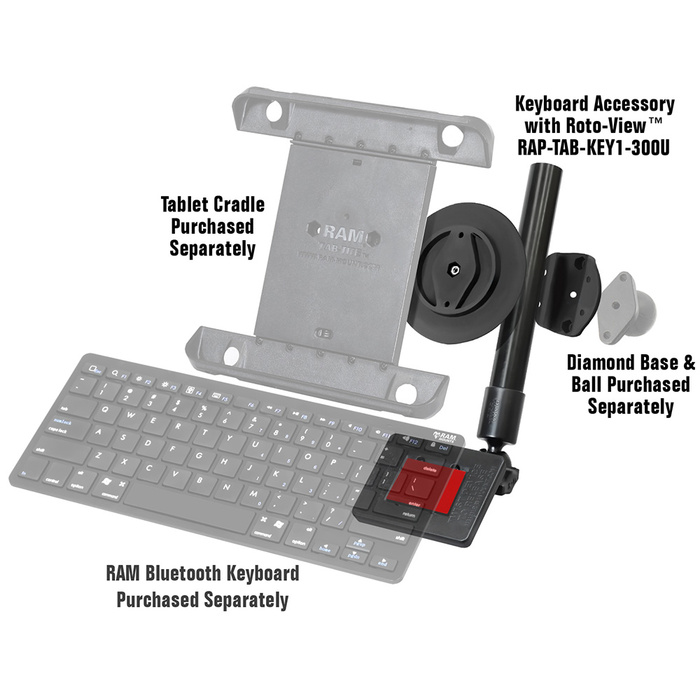 RAM Mount RAM&reg; Keyboard Accessory f/Tablets w/RAM&reg; Roto-View&trade; 2