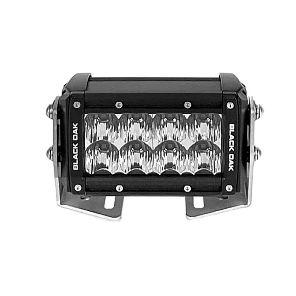 Black Oak Pro Series 3.0 Double Row 4" LED Light Bar - Flood Optics - Black Housing 3