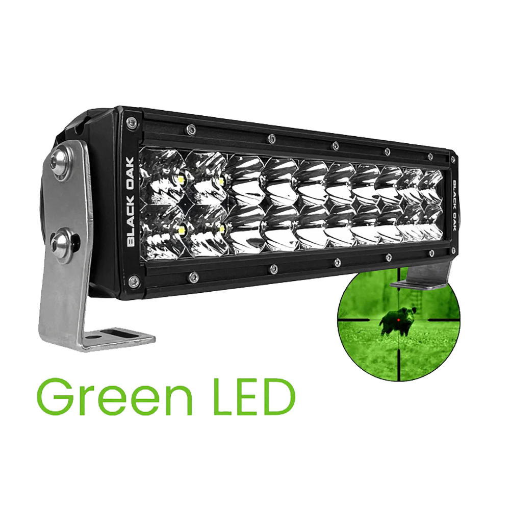 Black Oak 10" Green LED Hog Hunting Light Bar - Combo Optics - Black Housing - Pro Series 3.0 2