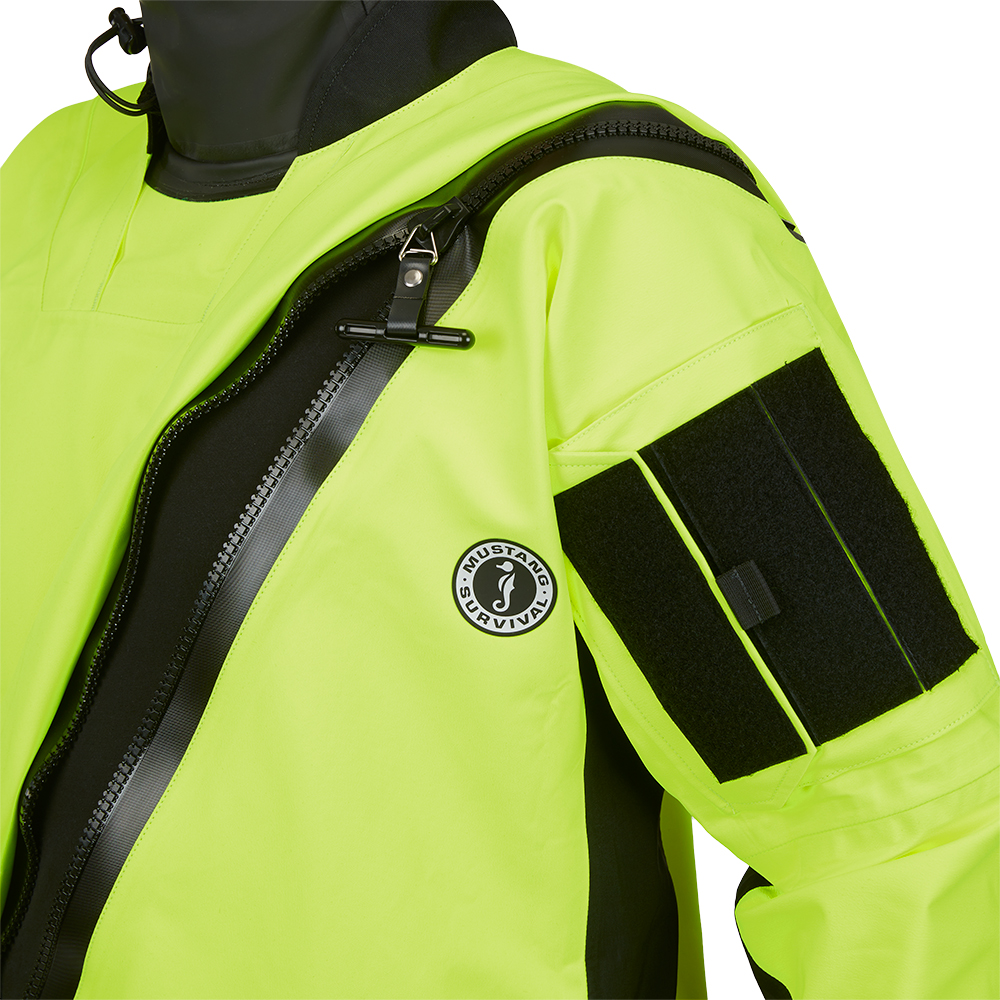 Mustang Sentinel&trade; Series Water Rescue Dry Suit - Fluorescent Yellow Green-Black - Small Regular 3