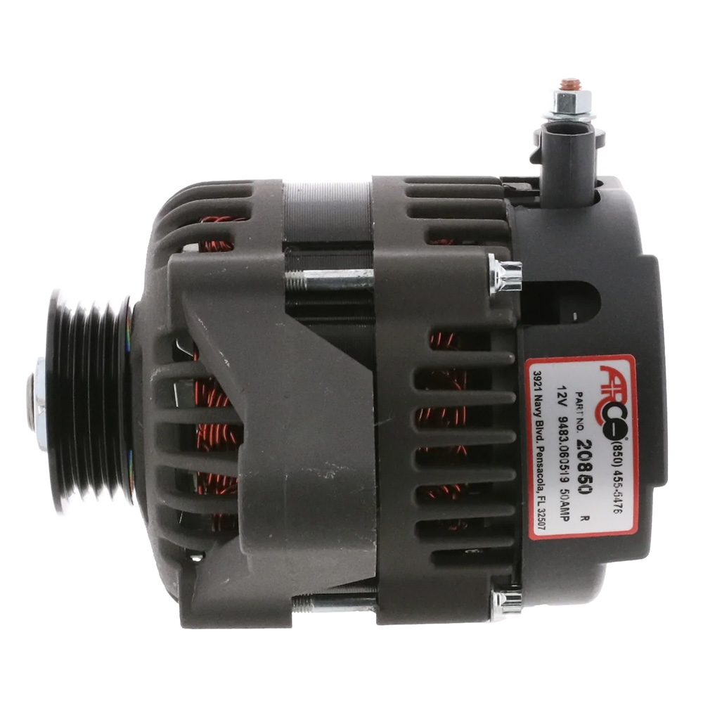 ARCO Marine Premium Replacement Outboard Alternator w/Multi-Groove Pulley - 12V 50A 2