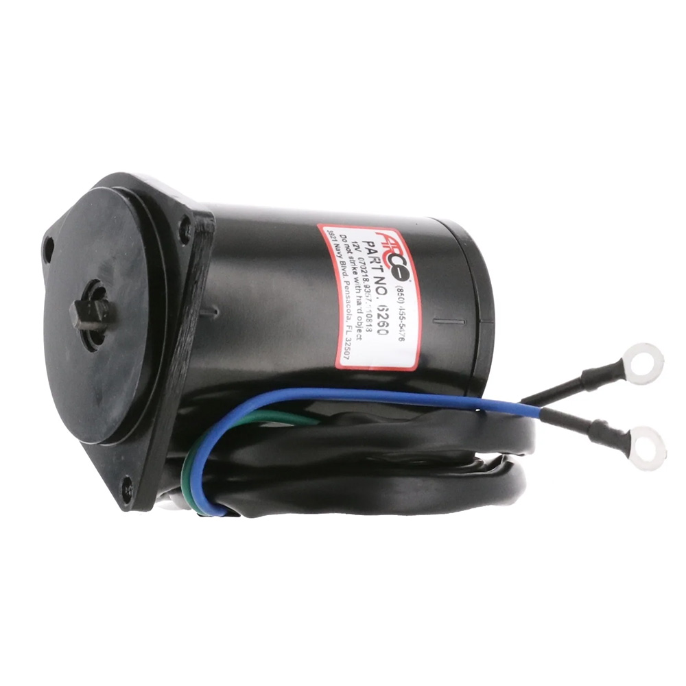 ARCO Marine Replacement Outboard Tilt Trim Motor - Yamaha, 2-Wire, 3 Bolt, Flat Blade Shaft 2