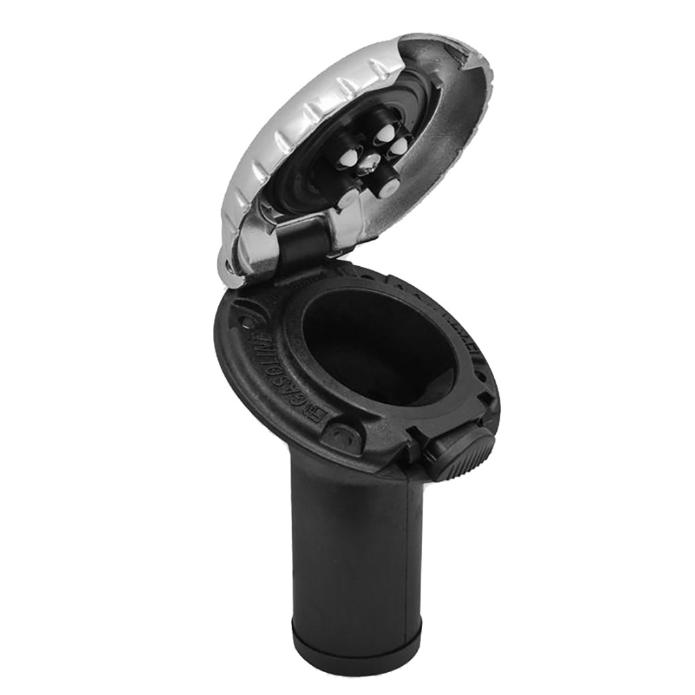 Attwood Deck Fill f/Carbon Canister System - Angled Body &amp; Scalloped Chrome Cap 2