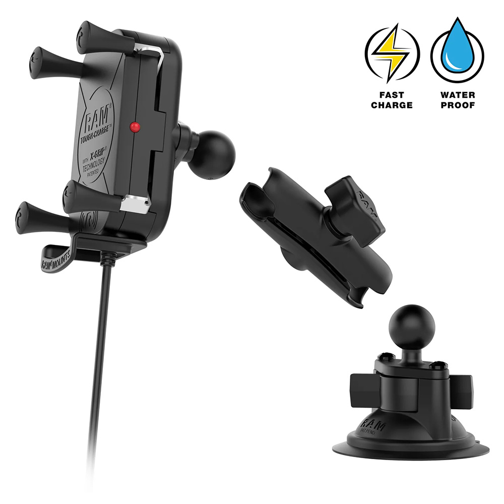 RAM Mount RAM Tough-Charge&trade; 15W Wireless Charging Suction Cup Mount 2