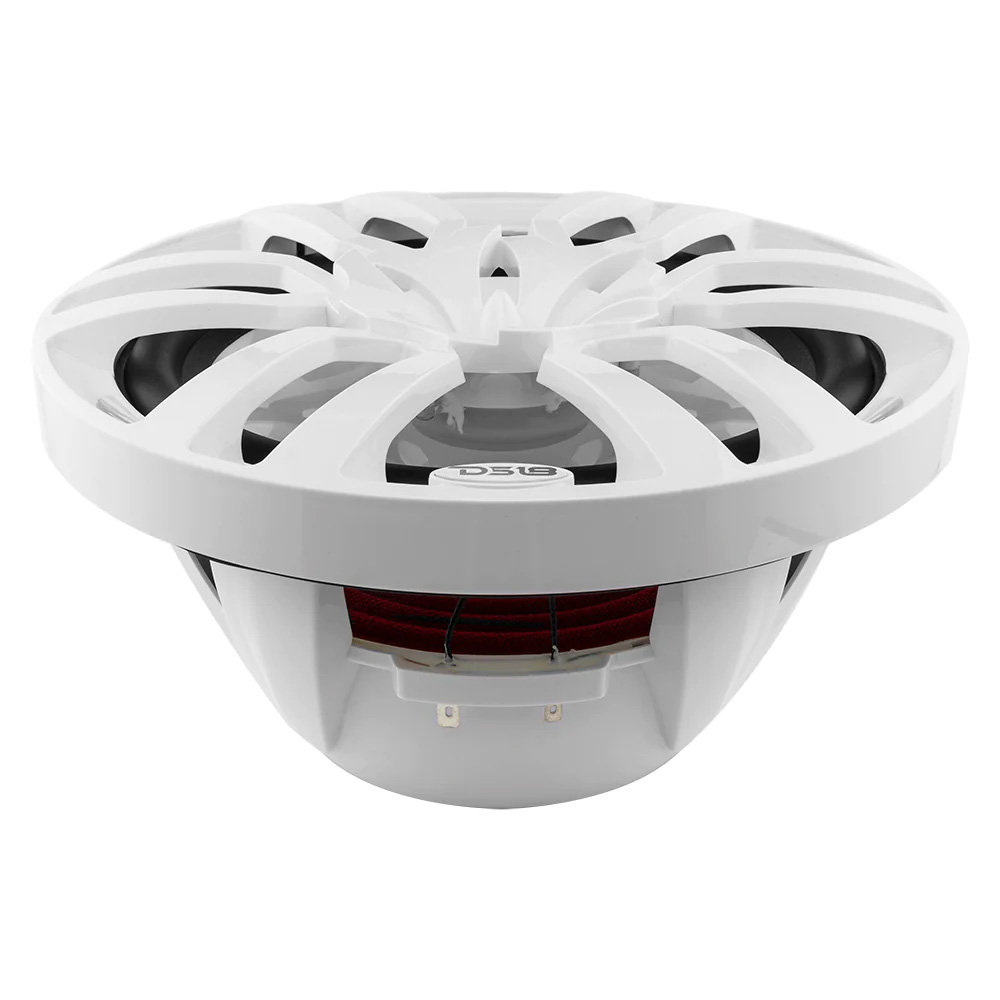 DS18 HYDRO 10&quot; 2-Way Marine Speakers w/Bullet Tweeters &amp; Integrated RGB LED Lights - White