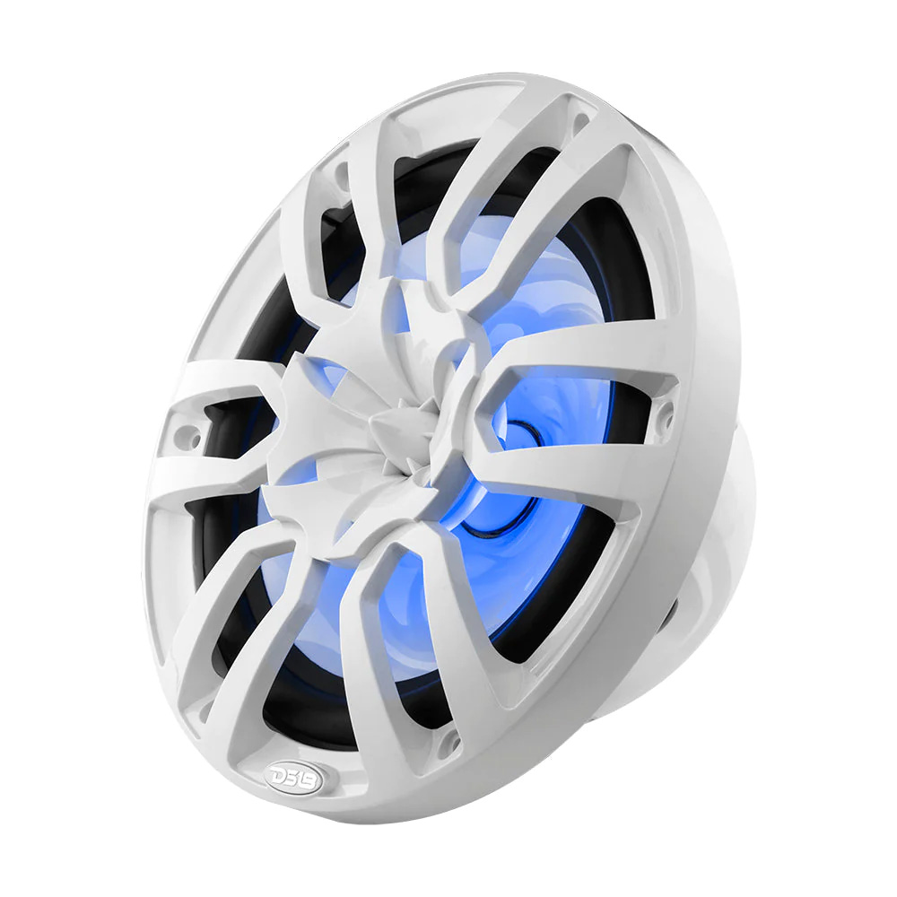 DS18 HYDRO 10&quot; 2-Way Marine Speakers w/Bullet Tweeters &amp; Integrated RGB LED Lights - White