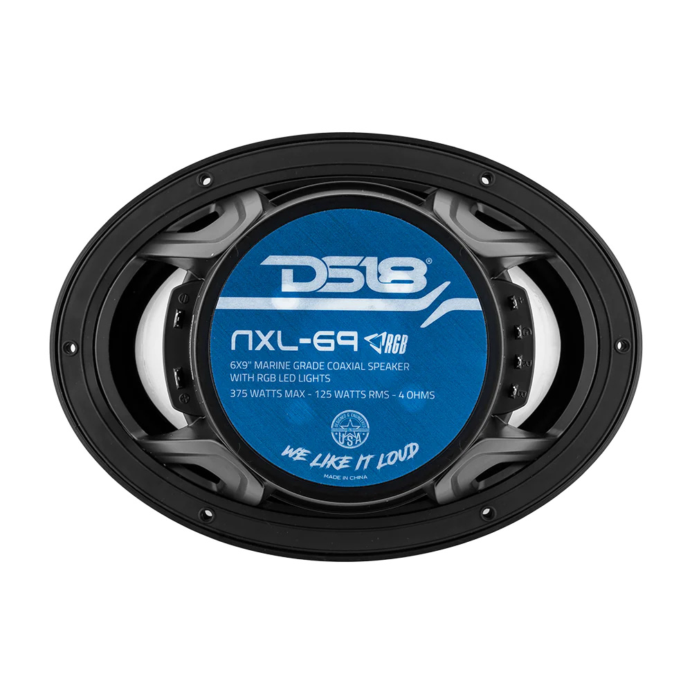 DS18 HYDRO 6 x 9&quot; 2-Way Marine Speakers w/Integrated RGB LED Lights - 375W - Black